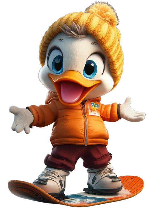 Baby Duck Snowboarder Vinyl Car Decal Sticker – Waterproof & UV-Resistant 8"