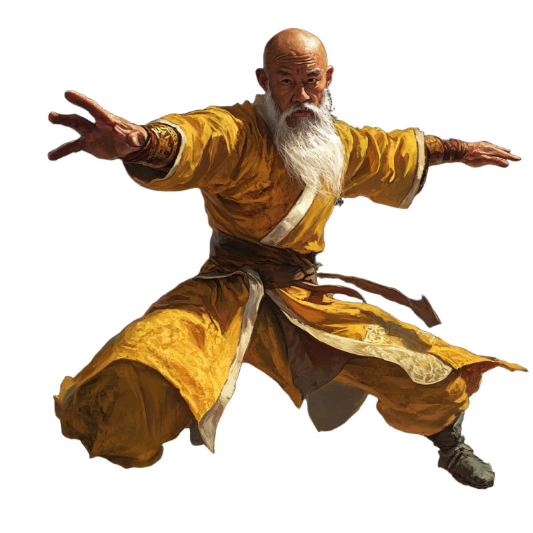 Kung Fu Monk Vinyl Car Decal Sticker – Waterproof & UV-Resistant 8"