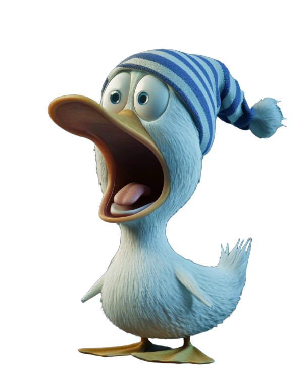 Happy Screaming Duck Vinyl Car Decal Sticker – Waterproof & UV-Resistant 8"