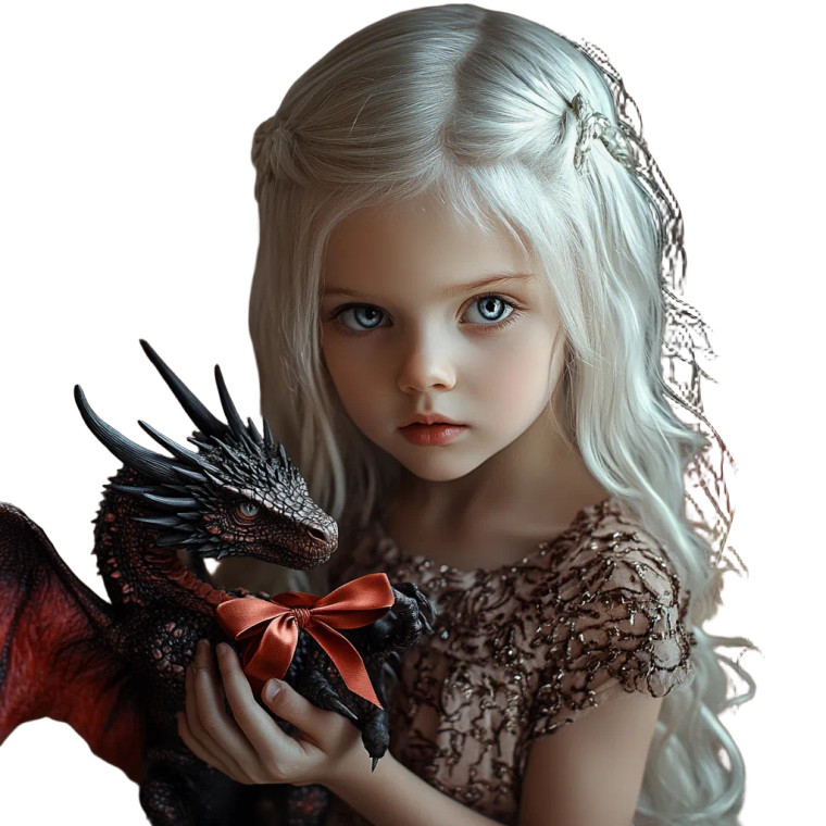 Targaryen Girl With Wyvern Vinyl Car Decal Sticker – Waterproof & UV-Resistant 8"