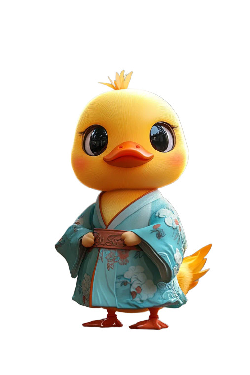 Yellow Duck Chibi Vinyl Car Decal Sticker – Waterproof & UV-Resistant 8"