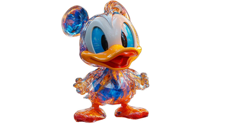 Futuristic Glass Donald Vinyl Car Decal Sticker – Waterproof & UV-Resistant 8"