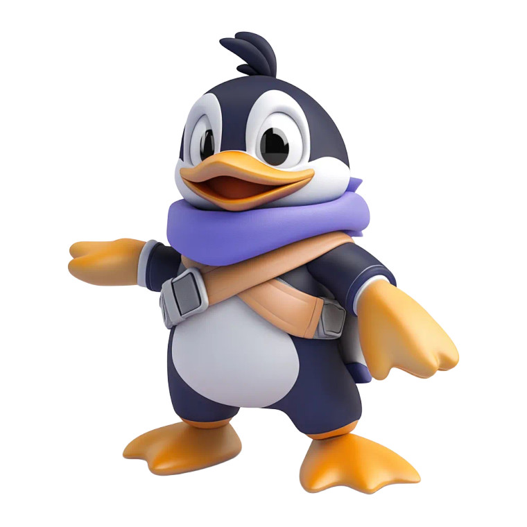 3D Penguin Cartoon Vinyl Car Decal Sticker – Waterproof & UV-Resistant 8"