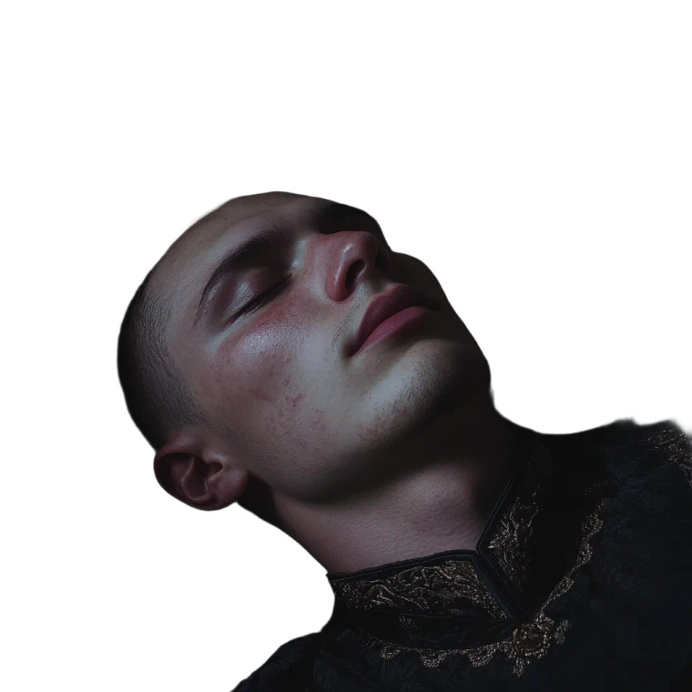 Sleeping Gothic Man Vinyl Car Decal Sticker – Waterproof & UV-Resistant 8"