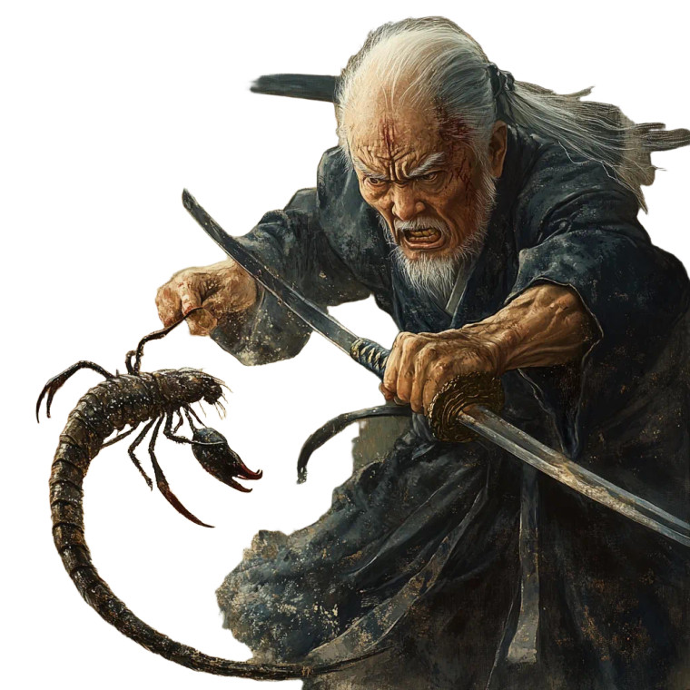 Samurai Vs Scorpion Vinyl Car Decal Sticker – Waterproof & UV-Resistant 8"