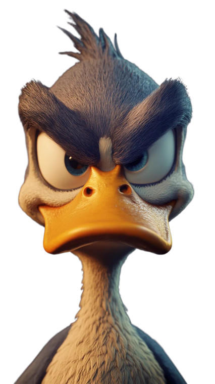 Annoyed Cartoon Duck V2 Vinyl Car Decal Sticker – Waterproof & UV-Resistant 8"