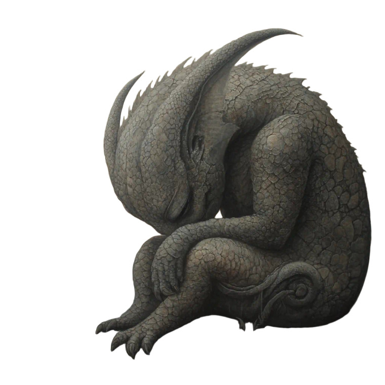 Sad Cute Dragon Vinyl Car Decal Sticker – Waterproof & UV-Resistant 8"