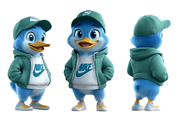 Blue Duck Character Vinyl Car Decal Sticker – Waterproof & UV-Resistant 8"