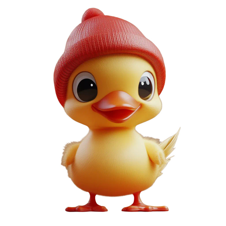 Cute Duck Hat Vinyl Car Decal Sticker – Waterproof & UV-Resistant 8"
