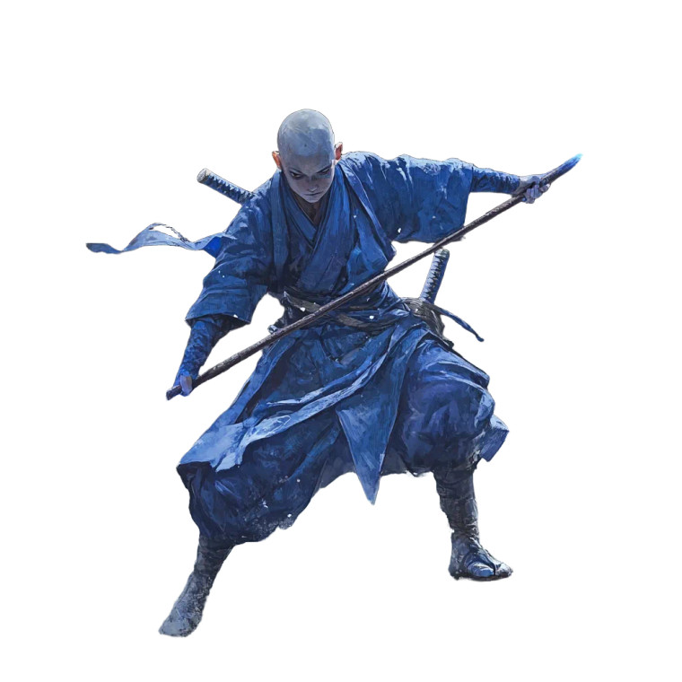 Monk With Magic Staff Vinyl Car Decal Sticker – Waterproof & UV-Resistant 8"
