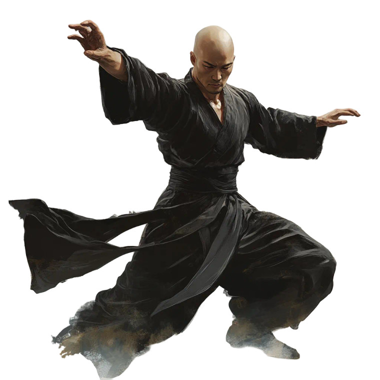 Chinese D&D Monk Vinyl Car Decal Sticker – Waterproof & UV-Resistant 8"