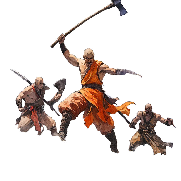 Shaolin Monk Battle Vinyl Car Decal Sticker – Waterproof & UV-Resistant 8"