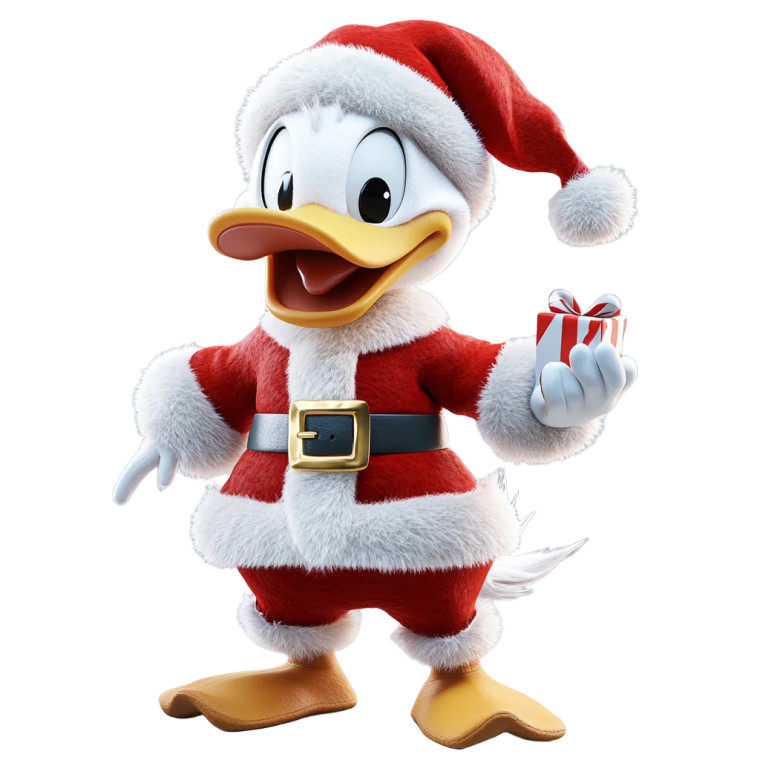 Donald Duck Santa Vinyl Car Decal Sticker – Waterproof & UV-Resistant 8"