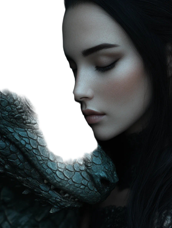 Woman Embracing Dragon Vinyl Car Decal Sticker – Waterproof & UV-Resistant 8"