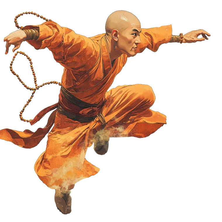 Martial Monk Leap Vinyl Car Decal Sticker – Waterproof & UV-Resistant 8"