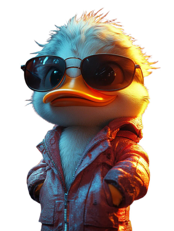 Cool Duck V2 Vinyl Car Decal Sticker – Waterproof & UV-Resistant 8"