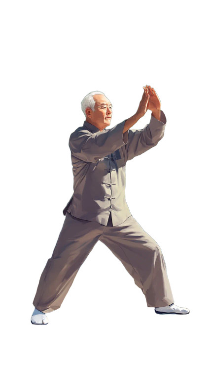 Asian Grandpa Taichi Vinyl Car Decal Sticker – Waterproof & UV-Resistant 8"