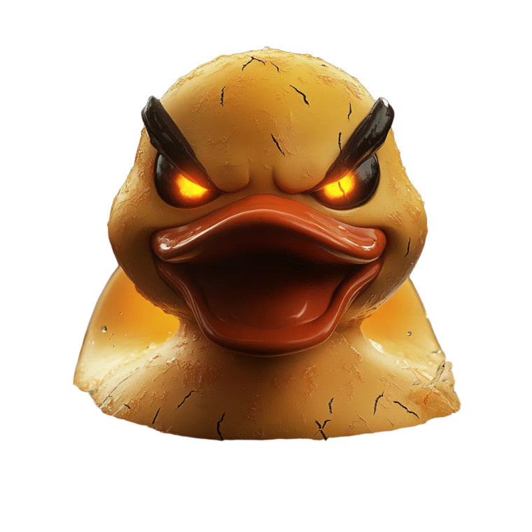 Angry Rubber Duck V2 Vinyl Car Decal Sticker – Waterproof & UV-Resistant 8"