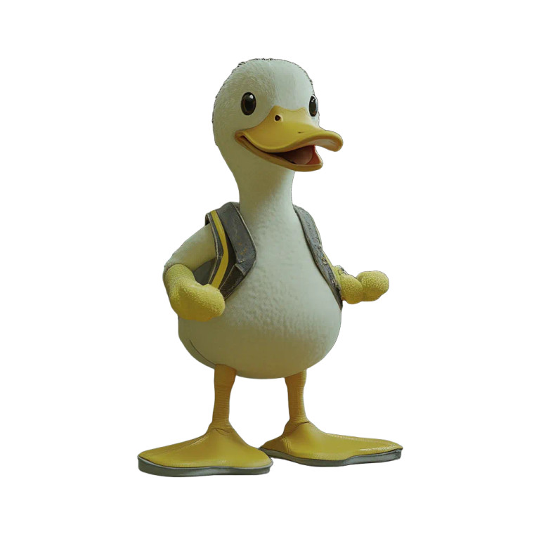 Duck With Arms Vinyl Car Decal Sticker – Waterproof & UV-Resistant 8"