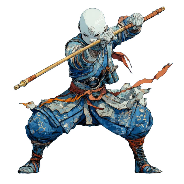 Dynamic Monk Warrior Vinyl Car Decal Sticker – Waterproof & UV-Resistant 8"