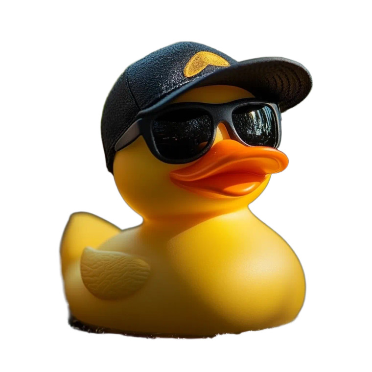 Cool Duck Toy Vinyl Car Decal Sticker – Waterproof & UV-Resistant 8"