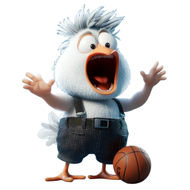 Basketball Chicken Vinyl Car Decal Sticker – Waterproof & UV-Resistant 8"