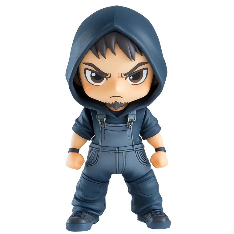 Chibi Hoodie Man Vinyl Car Decal Sticker – Waterproof & UV-Resistant 8"