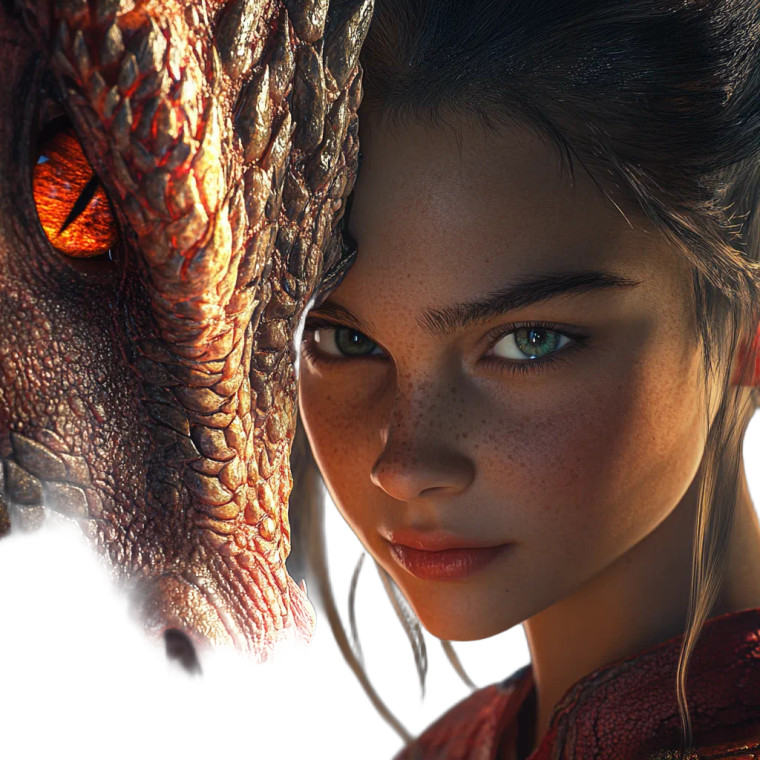 Girl With Dragon V13 Vinyl Car Decal Sticker – Waterproof & UV-Resistant 8"