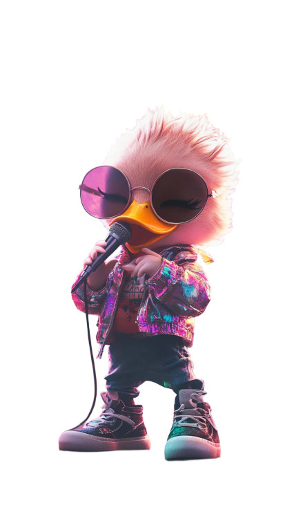 Duck Pop-Star Vinyl Car Decal Sticker – Waterproof & UV-Resistant 8"