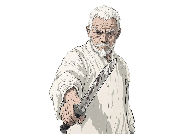 Old Man Knife Vinyl Car Decal Sticker – Waterproof & UV-Resistant 8"
