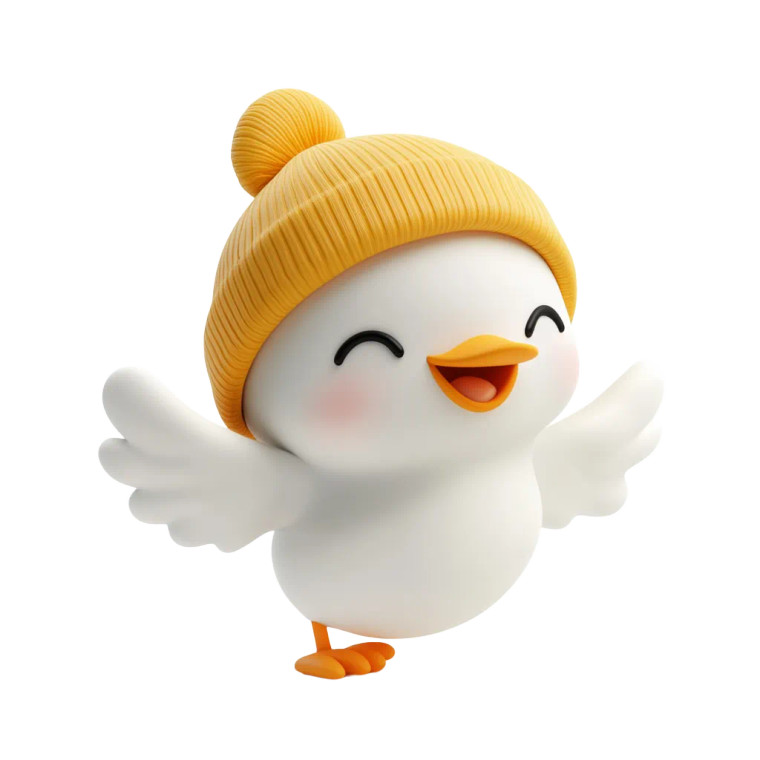 Baby Bird Toy Vinyl Car Decal Sticker – Waterproof & UV-Resistant 8"