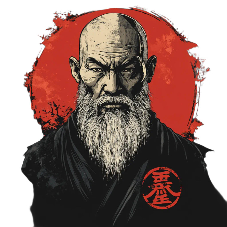 Stoic Samurai Art Vinyl Car Decal Sticker – Waterproof & UV-Resistant 8"