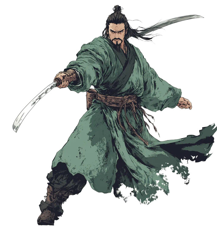 Ancient Chinese Swordsman Vinyl Car Decal Sticker – Waterproof & UV-Resistant 8"