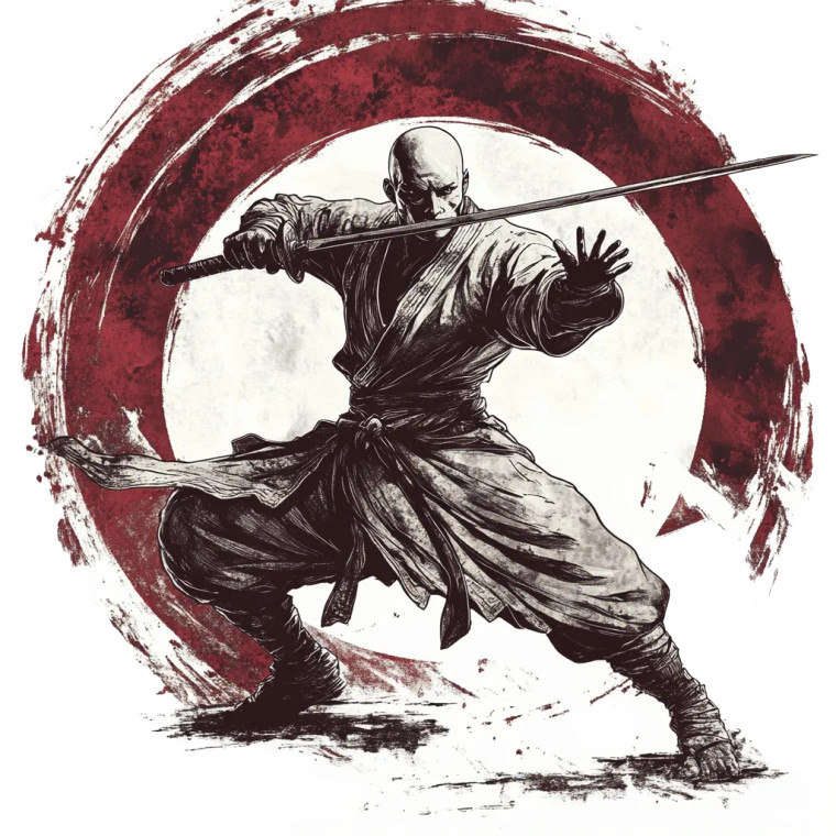 Monk Martial Logo Vinyl Car Decal Sticker – Waterproof & UV-Resistant 8"