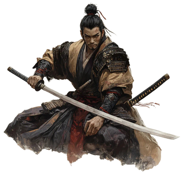 Samurai Character Vinyl Car Decal Sticker – Waterproof & UV-Resistant 8"