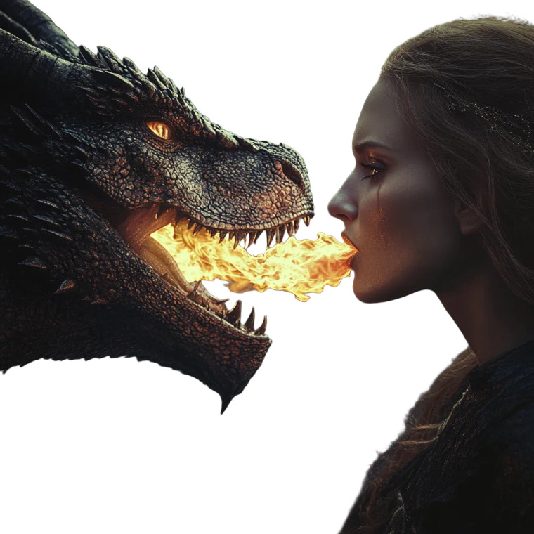 Fire-Breathing Dragon Woman Vinyl Car Decal Sticker – Waterproof & UV-Resistant 8"