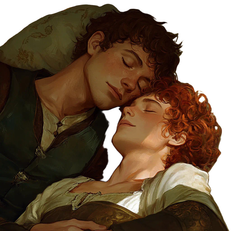 Medieval Romantic Cuddle Vinyl Car Decal Sticker – Waterproof & UV-Resistant 8"