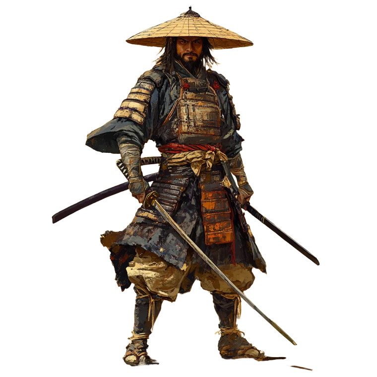 Samurai Action Pose Vinyl Car Decal Sticker – Waterproof & UV-Resistant 8"