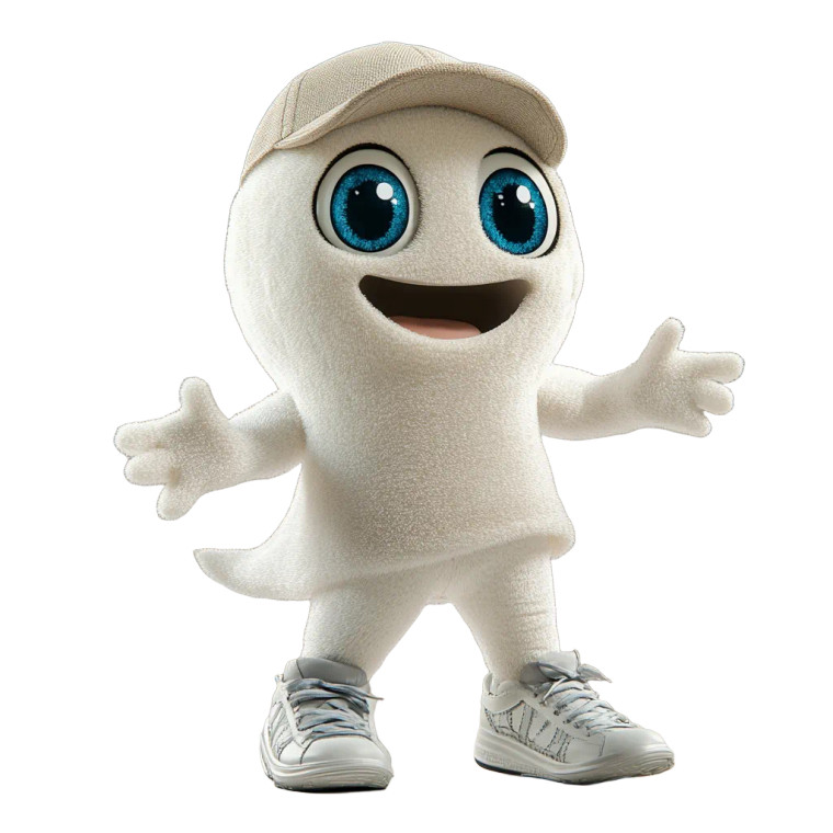 Friendly Ghost Mascot Vinyl Car Decal Sticker – Waterproof & UV-Resistant 8"