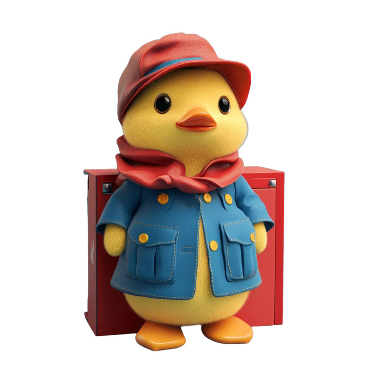 Cute Duck Box Vinyl Car Decal Sticker – Waterproof & UV-Resistant 8"