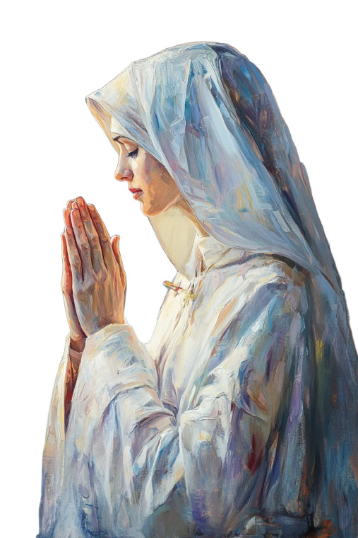 Praying Nun Art Vinyl Car Decal Sticker – Waterproof & UV-Resistant 8"