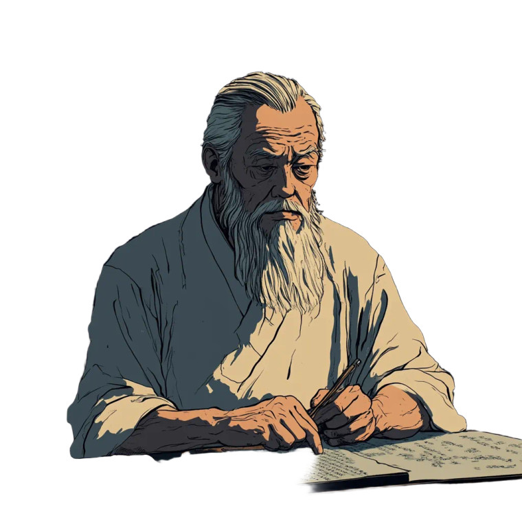 Old Chinese Grandfather Vinyl Car Decal Sticker – Waterproof & UV-Resistant 8"