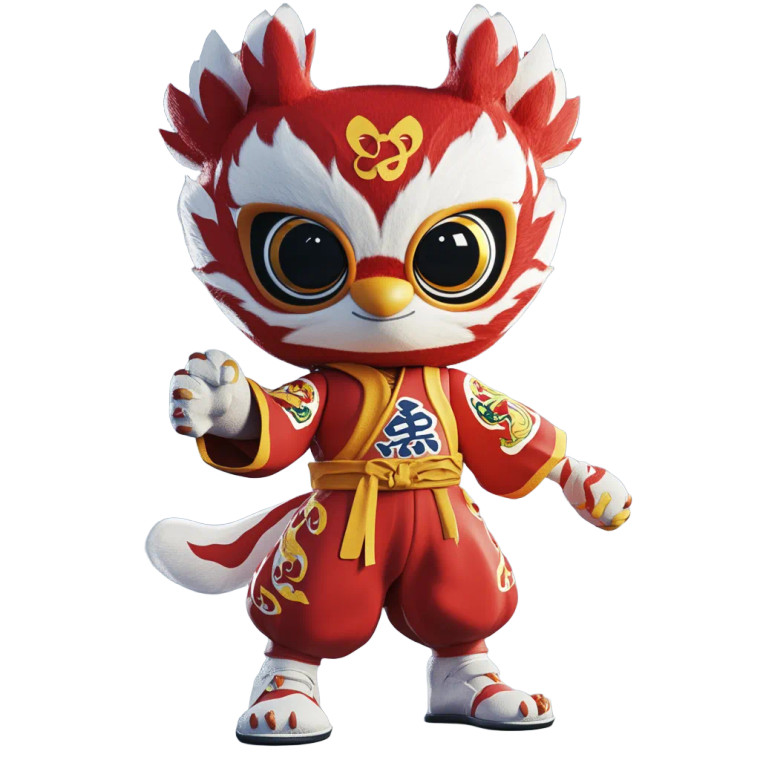 Olympic Mascot Asian Vinyl Car Decal Sticker – Waterproof & UV-Resistant 8"