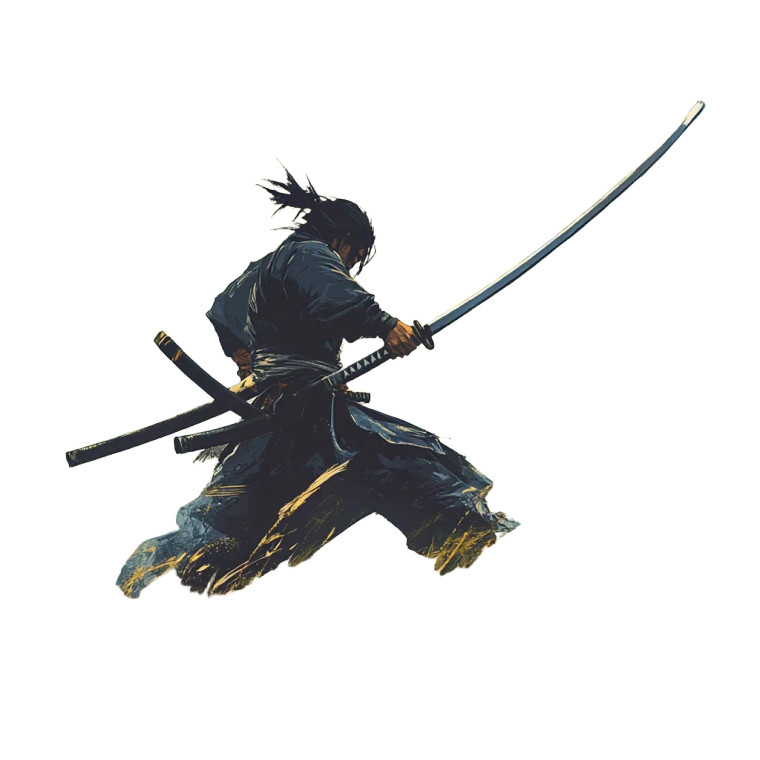 Ronin Practicing Katana Vinyl Car Decal Sticker – Waterproof & UV-Resistant 8"