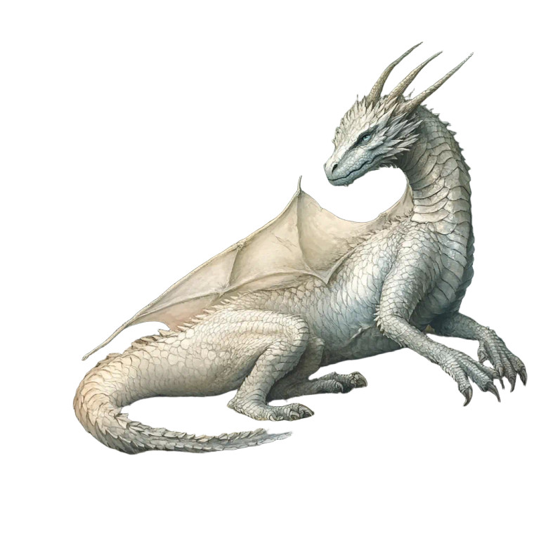 Silver Dragon Resting Vinyl Car Decal Sticker – Waterproof & UV-Resistant 8"