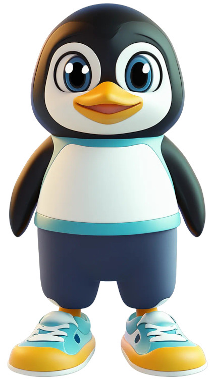 Charming Penguin Mascot Vinyl Car Decal Sticker – Waterproof & UV-Resistant 8"