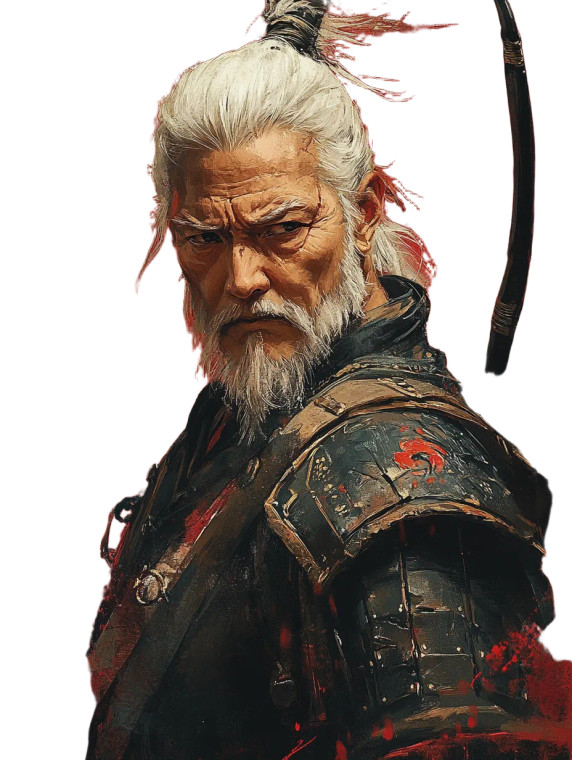 Elderly Chinese Warrior Vinyl Car Decal Sticker – Waterproof & UV-Resistant 8"