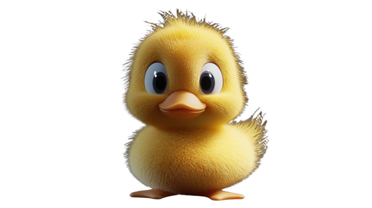 Fluffy Yellow Duckling Vinyl Car Decal Sticker – Waterproof & UV-Resistant 8"