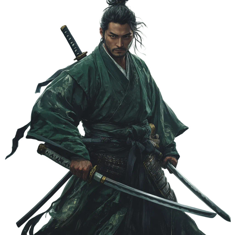 Elegant Samurai Portrait Vinyl Car Decal Sticker – Waterproof & UV-Resistant 8"