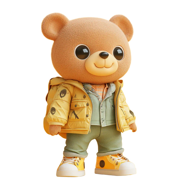 Fashionable Clay Bear Vinyl Car Decal Sticker – Waterproof & UV-Resistant 8"